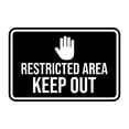 thumbnail image 1 of Classic Framed Restricted Area Keep Out Sign (Brushed Silver) - Small, 1 of 5