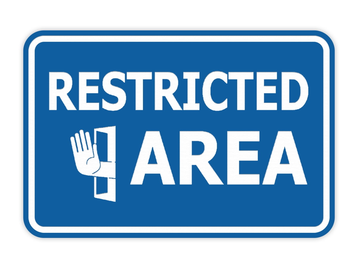 Classic Framed Restricted Area Sign (Blue) - Medium - Walmart.com
