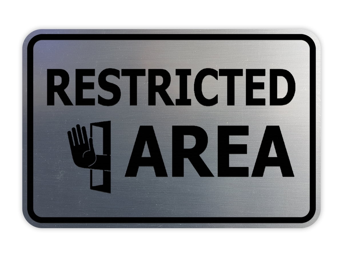 Classic Framed Restricted Area Sign (Brushed Silver) - Large - Walmart.com