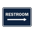 Classic Framed Restroom Directional Right Arrow (Navy Blue / White ...