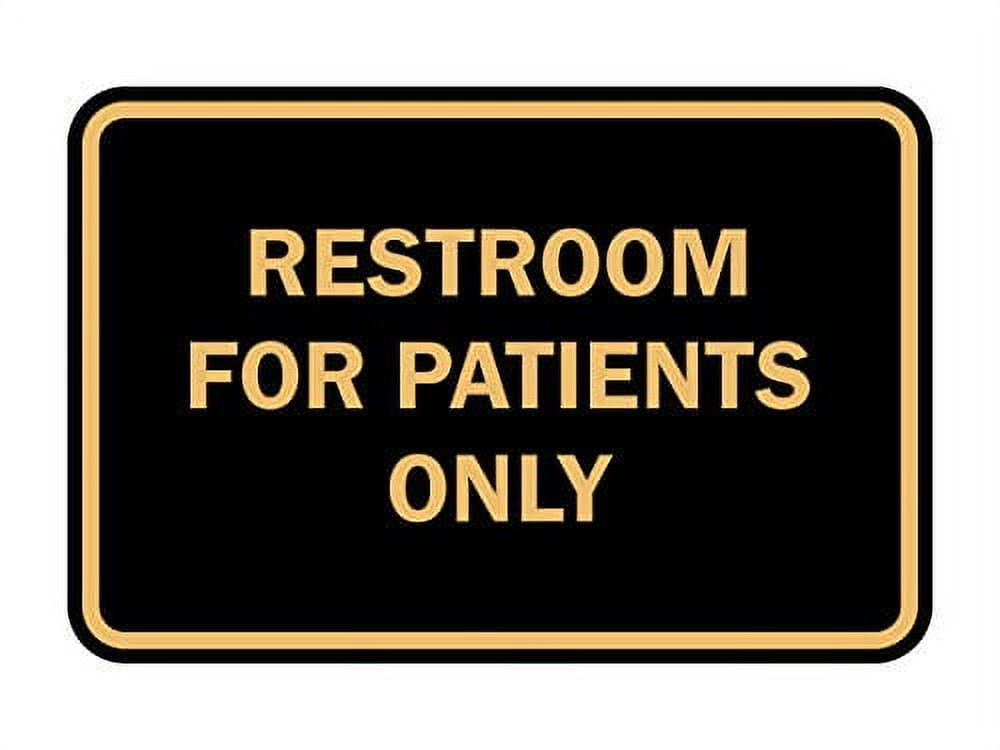 Classic Framed Restrooms For Patients Sign (Black/Gold) Small
