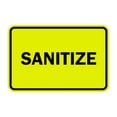 thumbnail image 1 of Classic Framed Sanitize Sign (Yellow / Black) - Large, 1 of 1