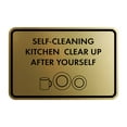 thumbnail image 1 of Classic Framed Self-Cleaning Kitchen Clear Up After Yourself Sign (Brushed Gold) - Small, 1 of 5