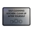 thumbnail image 1 of Classic Framed Self-Cleaning Kitchen Clear Up After Yourself Sign (Brushed Silver) - Small, 1 of 5
