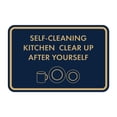 thumbnail image 1 of Classic Framed Self-Cleaning Kitchen Clear Up After Yourself Sign (Navy Blue/Gold) - Small, 1 of 5