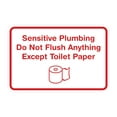 thumbnail image 1 of Classic Framed Sensitive Plumbing Do Not Flush Anything Except Toilet Paper Sign (White/Red) - Large, 1 of 5