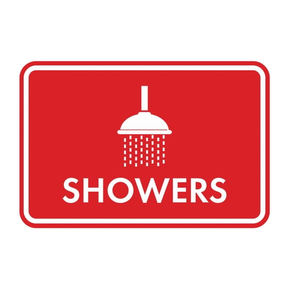 Classic Framed Showers Sign (Red) - Large
