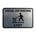 thumbnail image 1 of Classic Framed Social Distancing Sign (Brushed Silver) - Small, 1 of 1