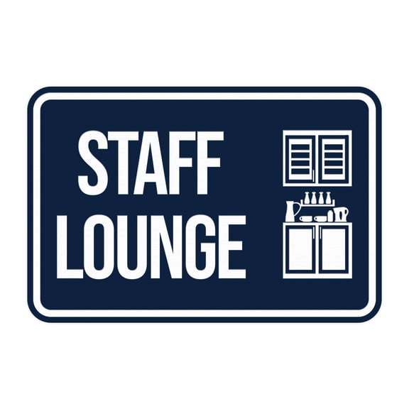 Classic Framed Staff Lounge Sign (Blue) - Large