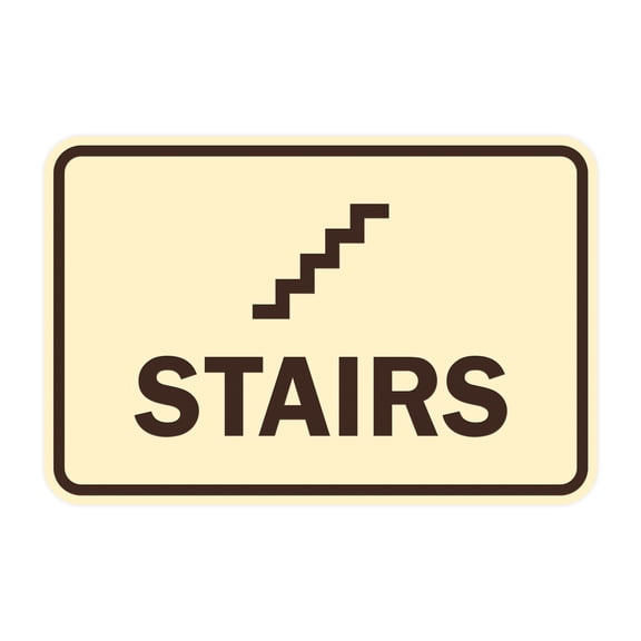 Classic Framed Stairs Sign (Ivory/Dark Brown) - Small
