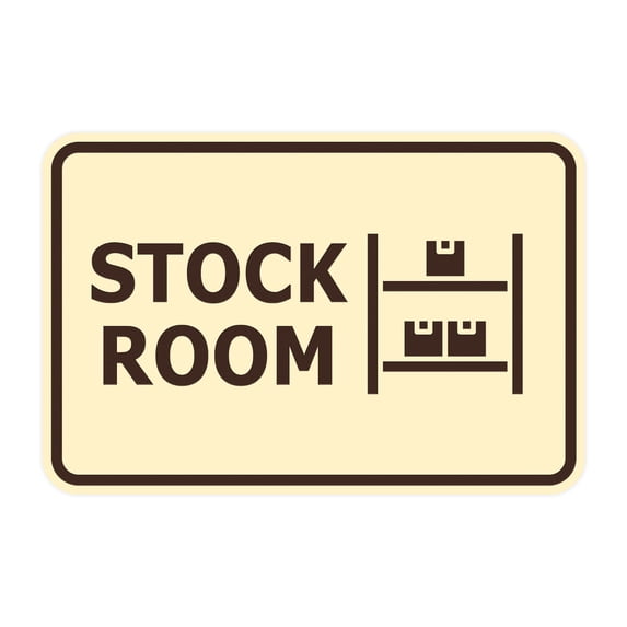 Classic Framed Stock Room Sign (Ivory/Dark Brown) - Small