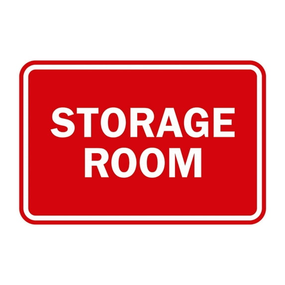 Classic Framed Storage Room Sign (Red) - Large
