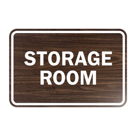 Classic Framed Storage Room Sign (Walnut) - Small