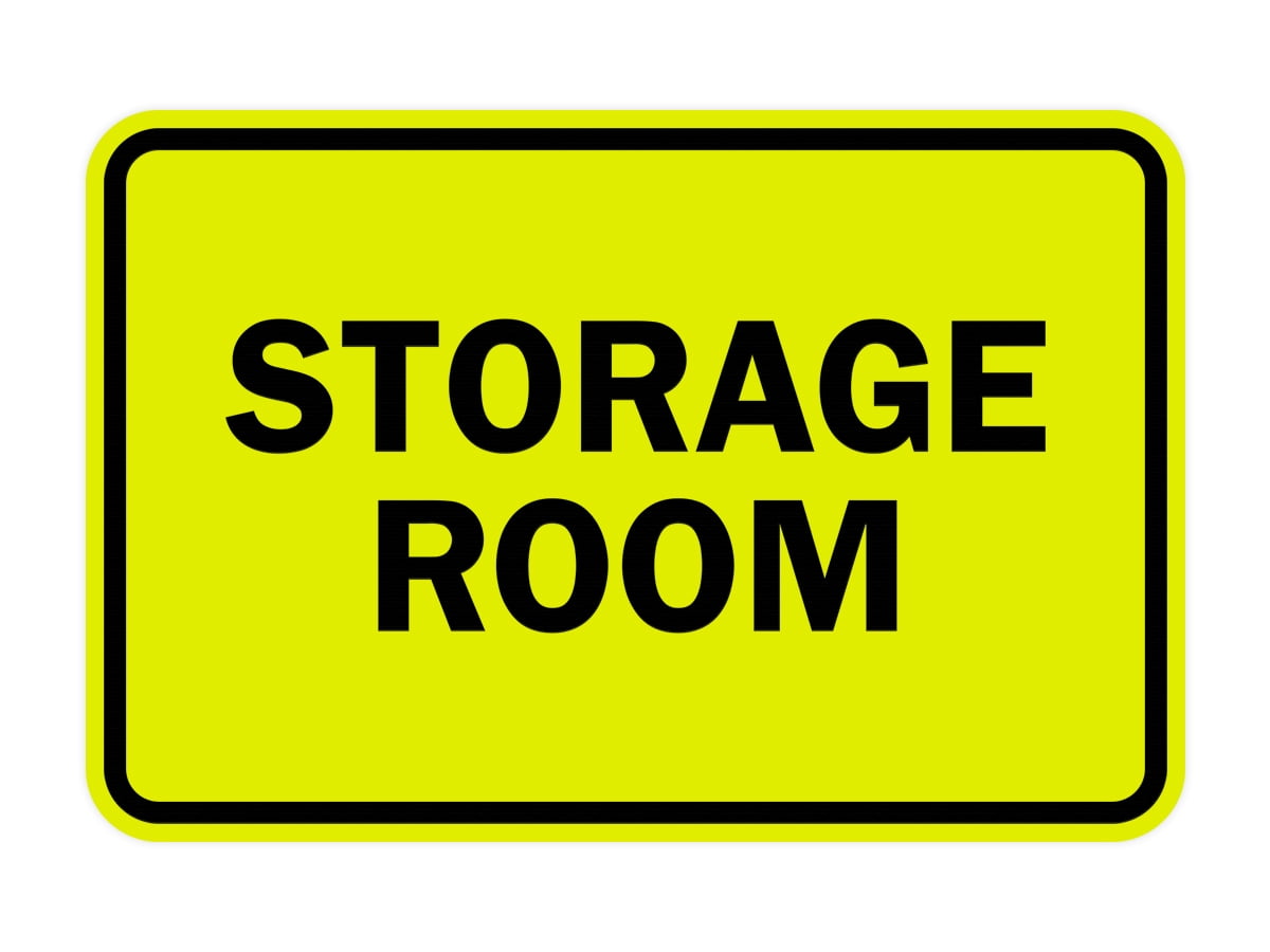Classic Framed Storage Room Sign (Yellow / Black) - Medium - Walmart.com