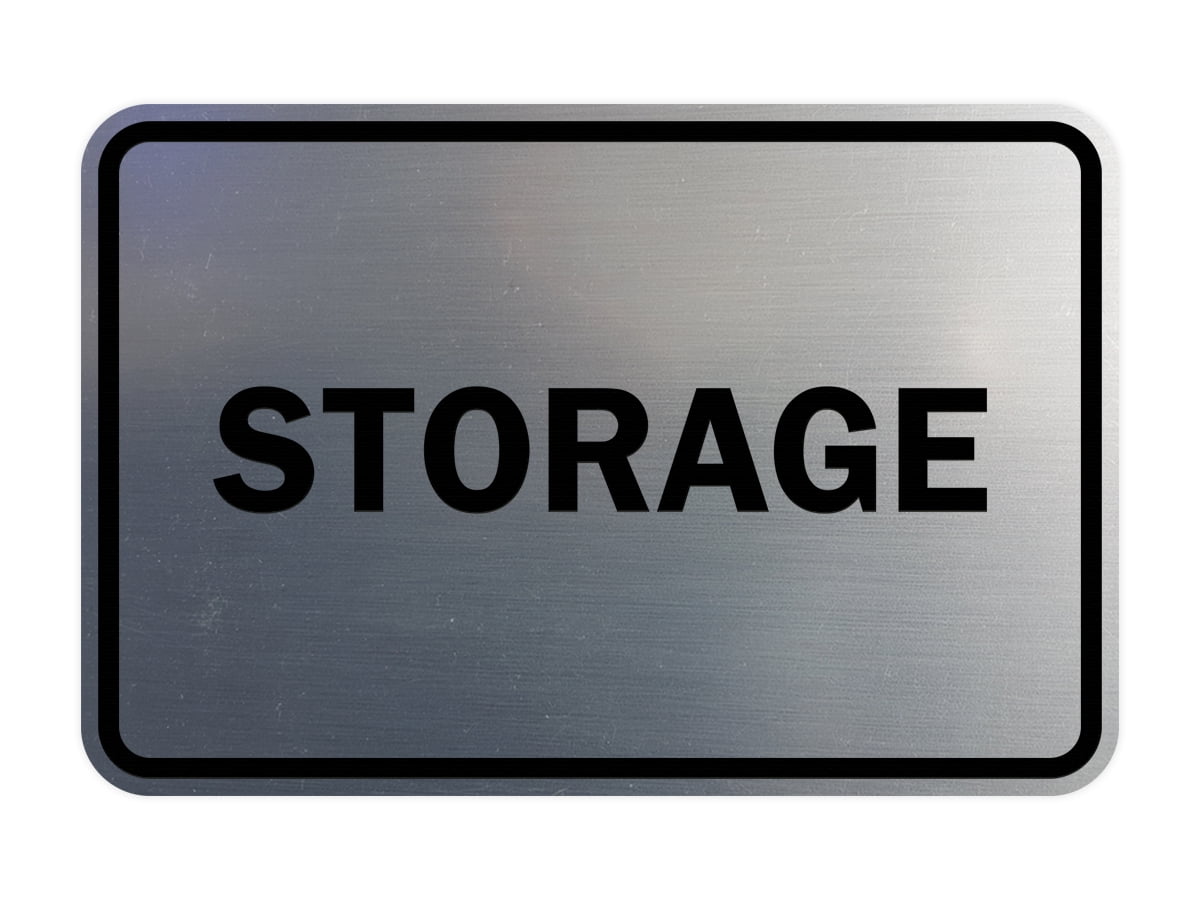 Small Sign Storage Rack Classic Framed Storage Sign (Brushed Silver) - Small - Walmart.com