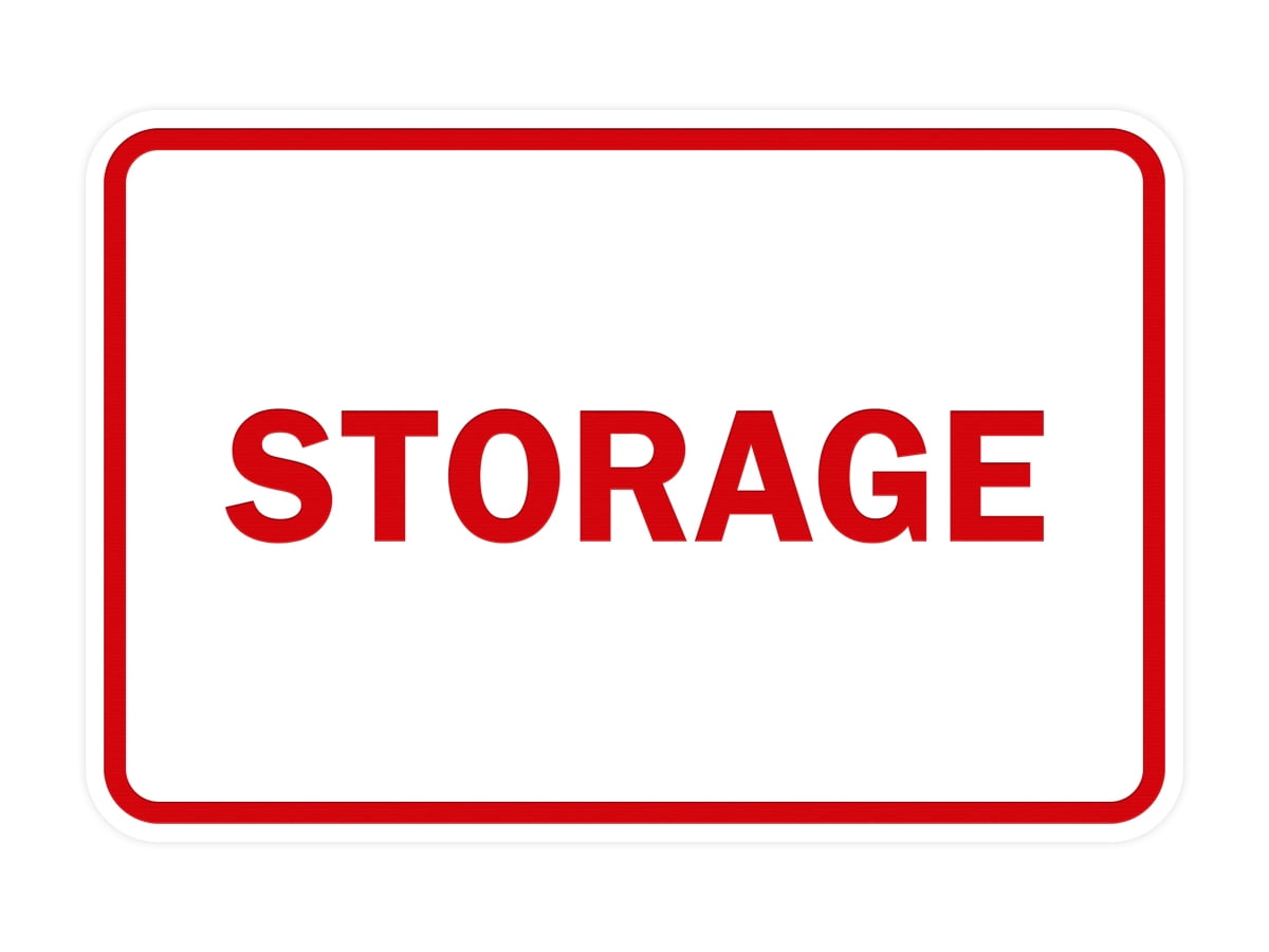 Classic Framed Storage Sign (White/Red) - Small - Walmart.com