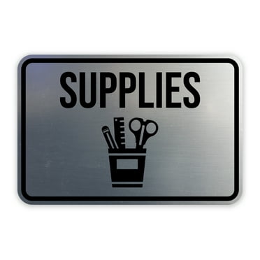 Classic Framed Supplies Sign (Navy Blue / White) - Large