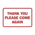 thumbnail image 1 of Classic Framed Thank You Please Come Again Sign (White/Red) - Medium, 1 of 1