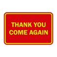 thumbnail image 1 of Classic Framed Thank you come again Sign (Red/Yellow) - Small, 1 of 1