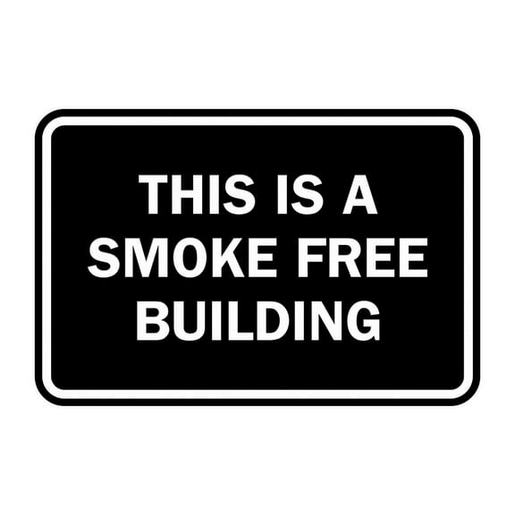 Classic Framed This is a Smoke Free Building Sign (Black) - Small
