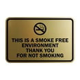 thumbnail image 1 of Classic Framed This is a Smoke Free Env Thank you for not smoking Sign (Brushed Gold) - Medium, 1 of 1