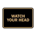 thumbnail image 1 of Classic Framed Watch Your Head Sign (Black Gold) - Large, 1 of 1