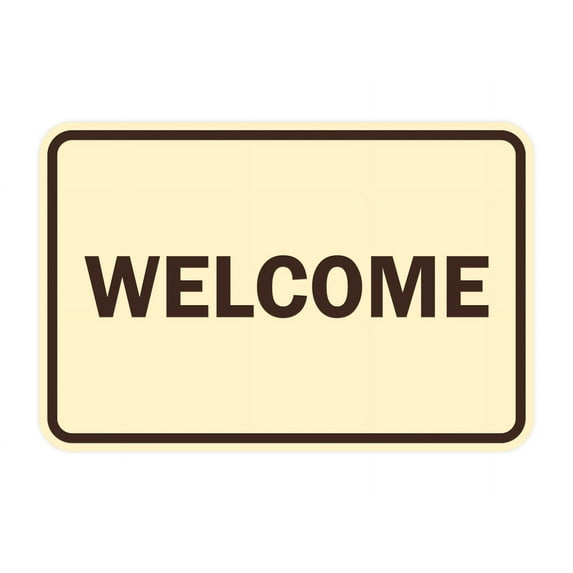 Classic Framed Welcome Sign (Ivory/Dark Brown) - Medium