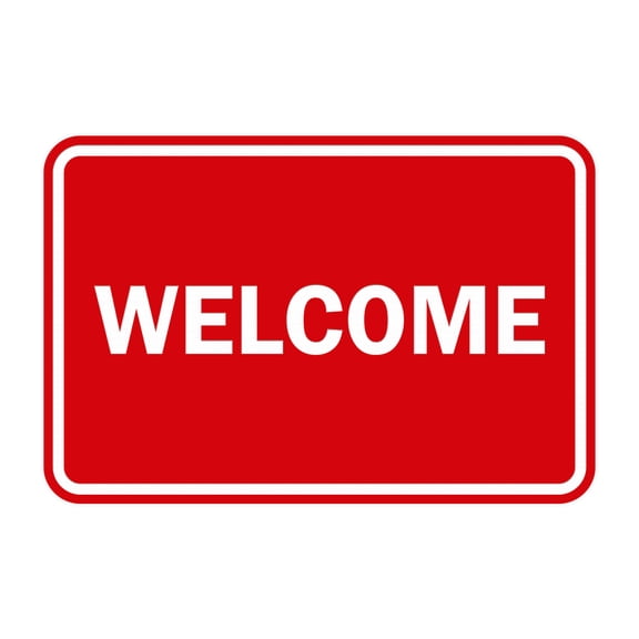 Classic Framed Welcome Sign (Red) - Large