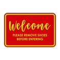 thumbnail image 1 of Classic Framed Welcome please remove shoes before entering (Red/Yellow) - Large, 1 of 1
