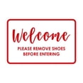 thumbnail image 1 of Classic Framed Welcome please remove shoes before entering (White/Red) - Large, 1 of 1