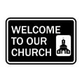 thumbnail image 1 of Classic Framed Welcome to Our Church Sign (Black) - Large, 1 of 5