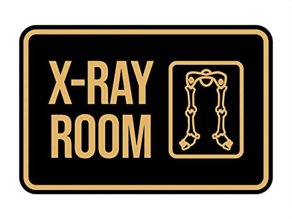 Classic Framed XRay Room Sign (Black/Gold) Small