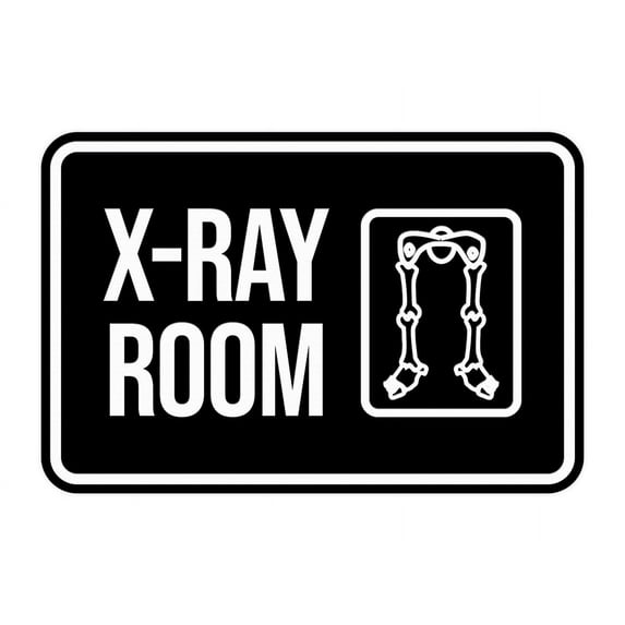 Classic Framed X-Ray Room Sign (Black) - Large