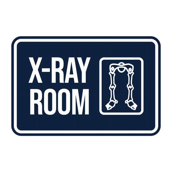 Classic Framed X-Ray Room Sign (Navy Blue / White) - Small