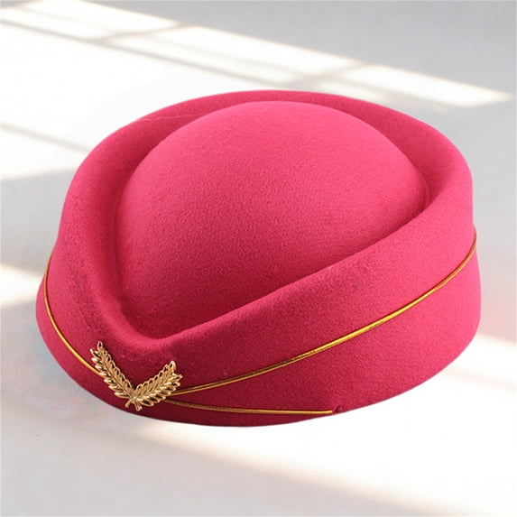 Classic French Beret Hats AURORADY Hat Plane Cap Imitation Stage Perform Women Ladies Cap, Hot Pink One Size Berets