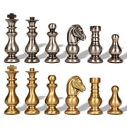 Classic French-Style Staunton Solid Brass Chess Set by Italfama