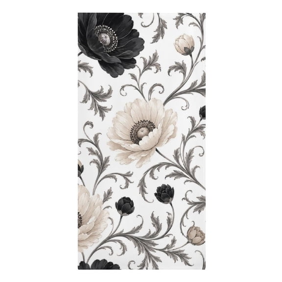Classic French White Charcoal Champagne Rococo Scroll Botanical Microfiber Beach Towel Absorbent Compact Towels for Swimming Pool Beach Travel Things for Vacation Essentials Adult Gift,61.430.3Inch