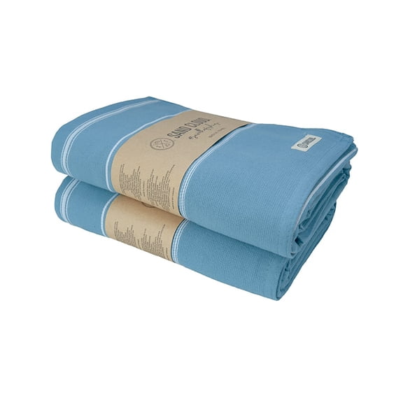 Sand Cloud Classic Fringeless XL Bath Towel Bundle, 2 Pack - Slate Blue