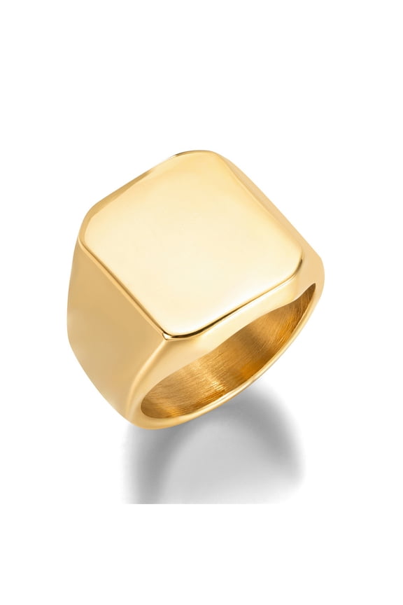 Classic Frosted/Smooth Tops Men's Rock Punk14K Yellow Gold Rings Cool Fashion Signet Ring For Women Man Party Jewelry