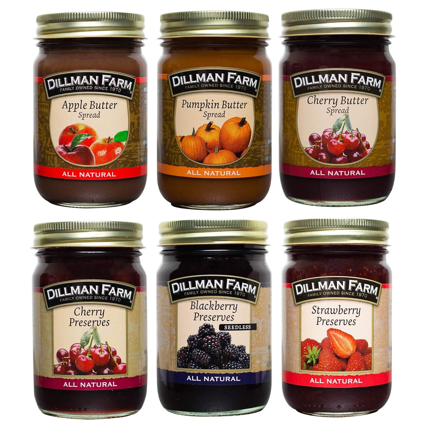 Classic Fruit Butters Preserves Christmas Variety 6 Pack All Natural