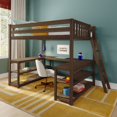 thumbnail image 1 of Classic Full High Loft + Wraparound Desk, Walnut, 1 of 12