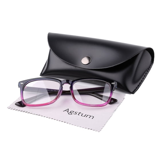 Classic Full Rim Rectangular Eyeglasses Frame with Clear Non-Prescription Lenses, Lightweight Everyday Eyewear for Men & Women