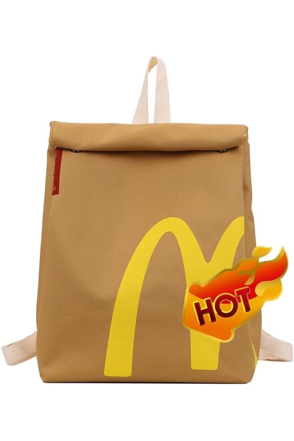Classic Funny Retro Paper Bag Large acity Backpack Cute Personalized Shoulder body Canvas Backpack Notebook