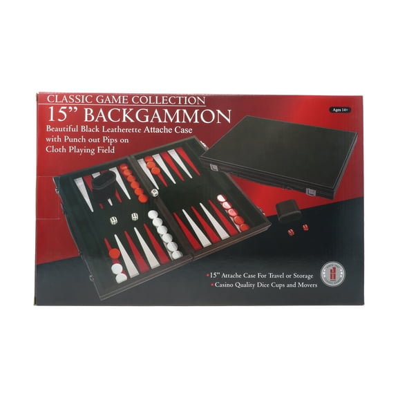 Classic Game Collection 15" Backgammon Set Board Game, by Hansen - Game Gift & Toy Company