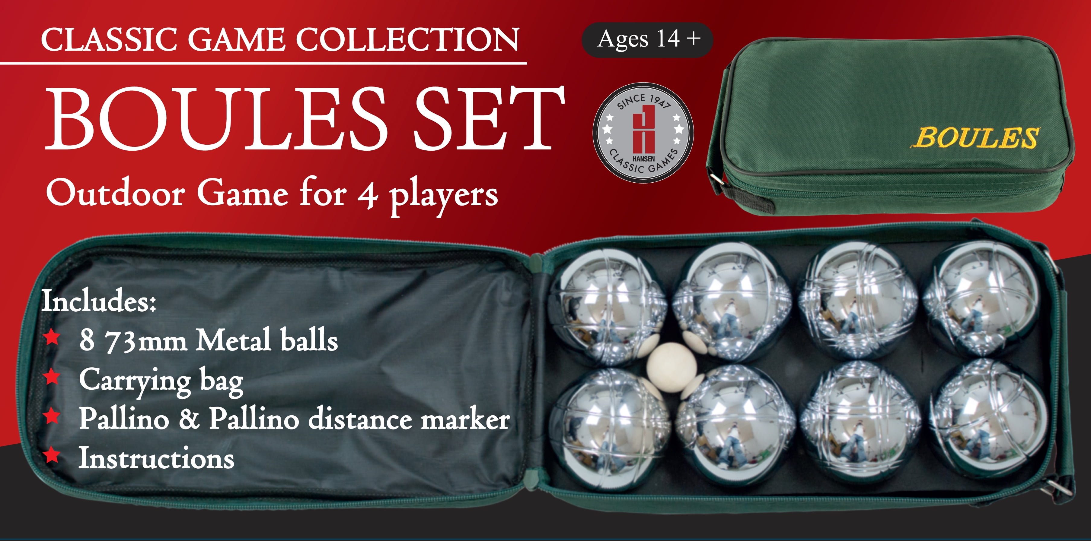 HANSEN - GAME GIFT & TOY COMPANY Boules/Bocce Ball Set