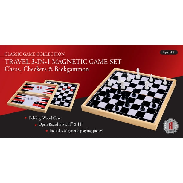 Classic Game Collection - Travel 3-in-1 Magnetic Game Set: Chess ...