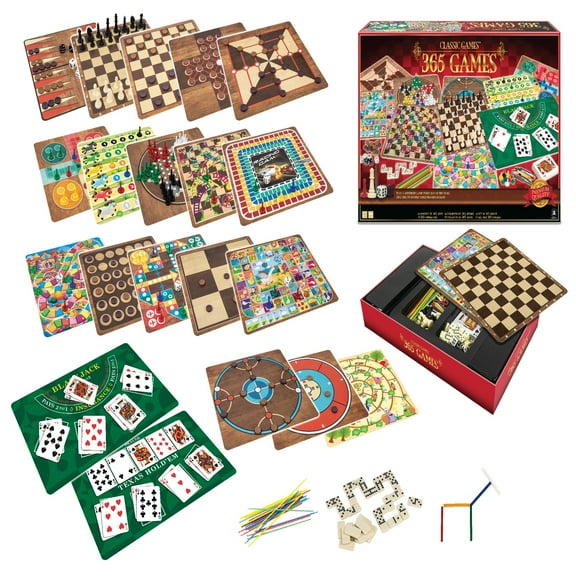 Merchant Ambassador: 365 Games - Classic Strategy Board & Card Games, All-In-1 Box, Traditional Game for Each Day of Year, Family Ages 6+, 1-8 Players