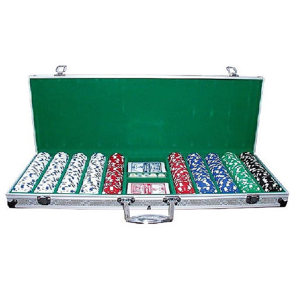 Classic Games Collection Aluminum Poker Chip Case with 500 Chips