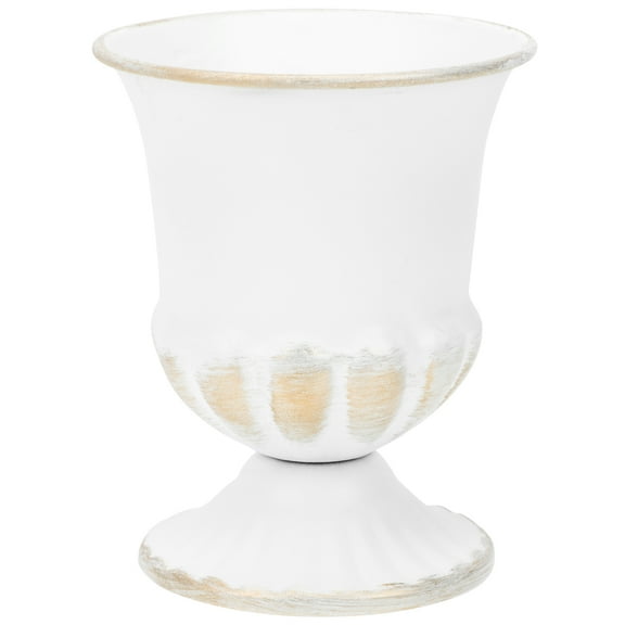 TABLZONE White Vintage Ceramic Cup Vase Decorative Desktop Ornament for Home Office and Living Room