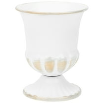 TABLZONE White Vintage Ceramic Cup Vase Decorative Desktop Ornament for Home Office and Living Room